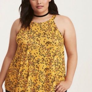 Torrid Yellow butterfly print tank top